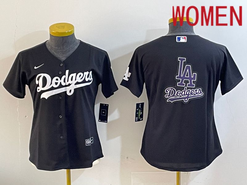 Women Los Angeles Dodgers Blank Black Game 2024 Nike MLB Jersey style 11216